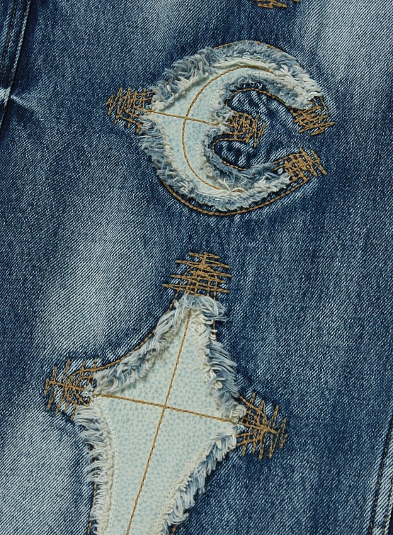 Джинсы Thug Club TC Bone Leather Blue