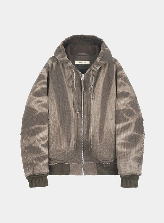 Бомбер JIYONGKIM Sun-Bleached Raw Edged Work Brown