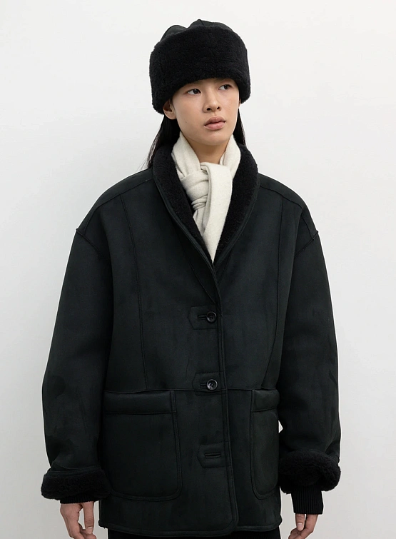 Женская дубленка LE17SEPTEMBRE Reversible Shearling Black