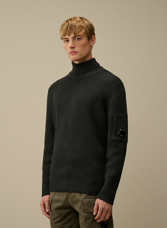 Свитер C.P. Company Full Rib Turtleneck Knit Black Sand