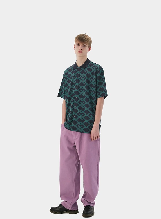 Поло thisisneverthat Jacquard Button Up Top Navy