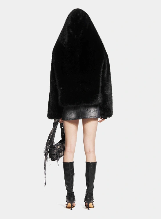 Женская шуба MARRKNULL Hooded Fur Black
