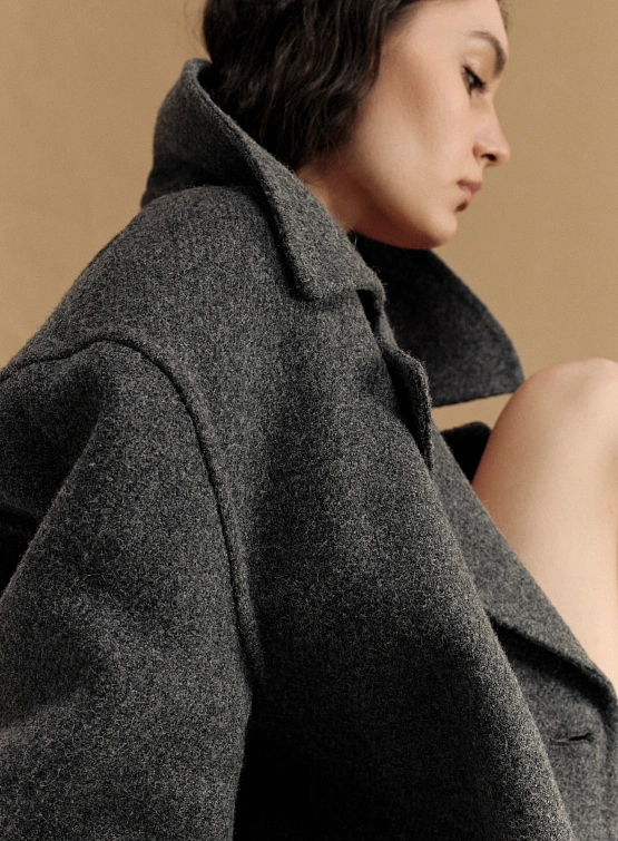 Пальто Recto Handmade Kuse Oversized Melange Grey