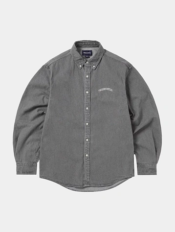 Рубашка thisisneverthat Washed Denim Shirt Grey