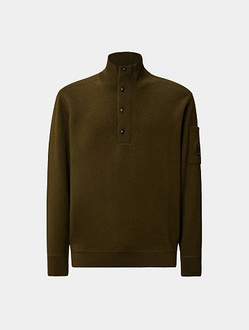 Джемпер C.P. Company Merino Wool Felted Half Button Ivy Green