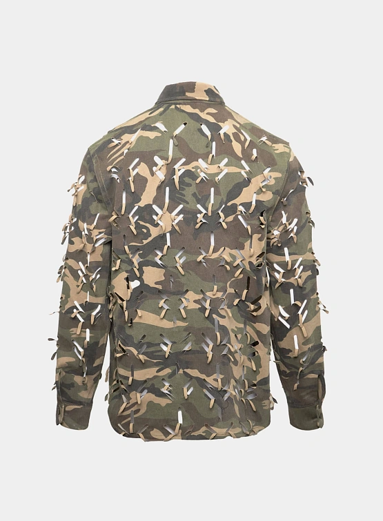 Рубашка JUNTAE KIM Laser-Slashed Camouflage