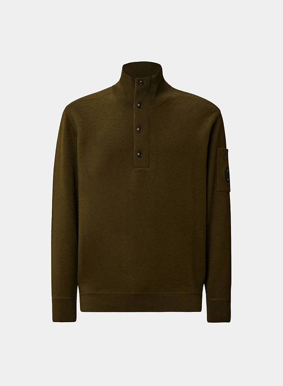 Джемпер C.P. Company Merino Wool Felted Half Button Ivy Green
