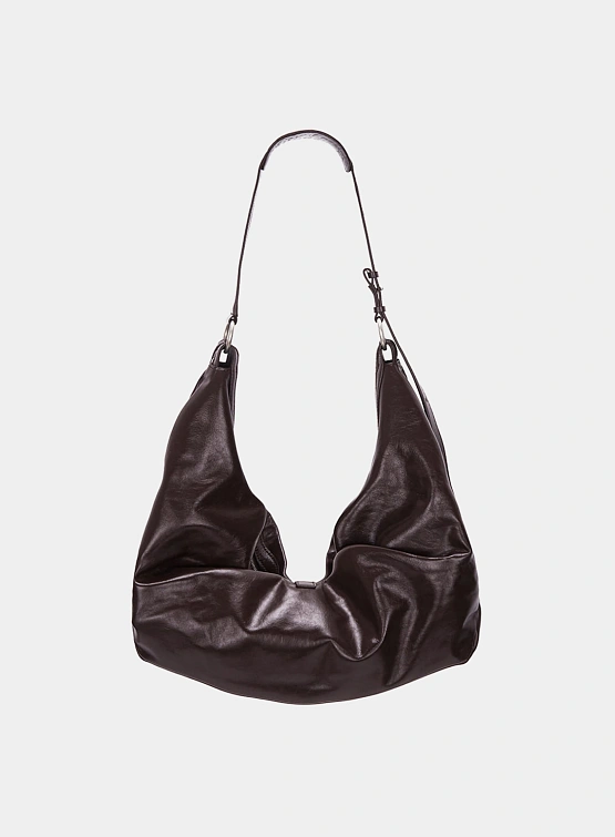 Сумка MARGESHERWOOD Belted Hobo Glossy Dark Brown