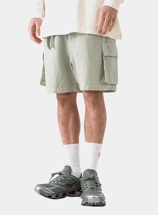 Шорты MAHARISHI 6082 Hemp Cargo Asym Track Sage