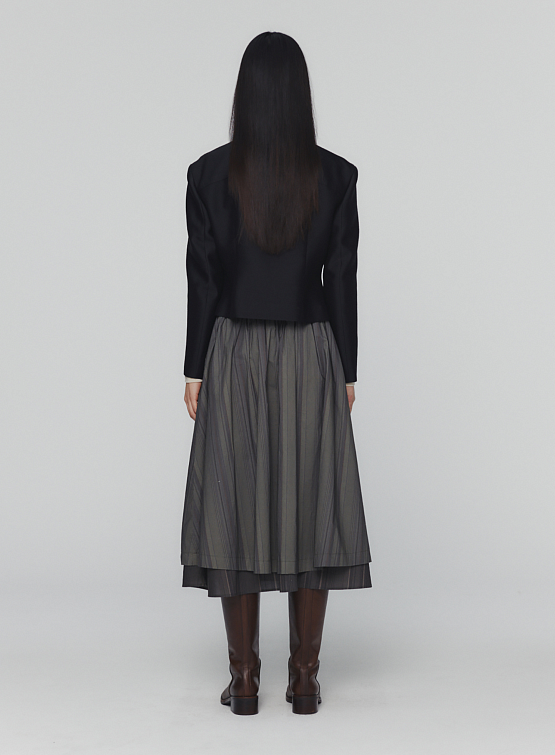 Женская юбка AMOMENTO Stripe Layered Brown