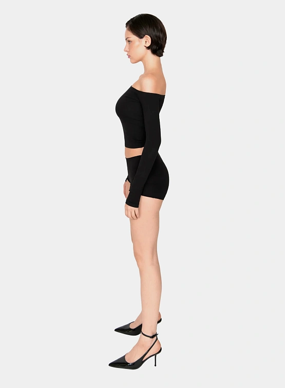 Женский лонгслив XSAI Off Shoulder Dusty Black