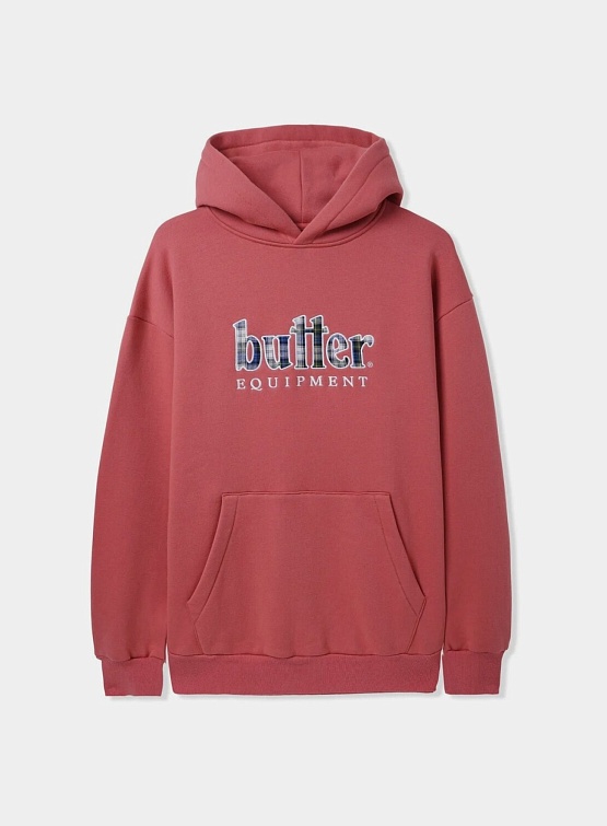 Худи Butter Goods Plaid Applique Pullover Hood Coral