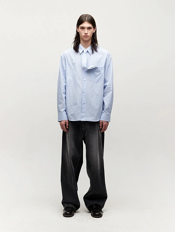 Рубашка COOR Textured Stripe Shirt Blue Stripe