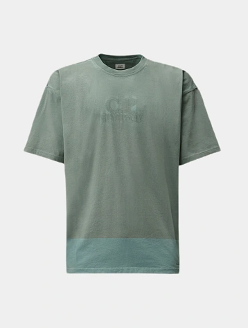 Футболка C.P. Company 24/1 Jersey Printed Logo Aegean Blue