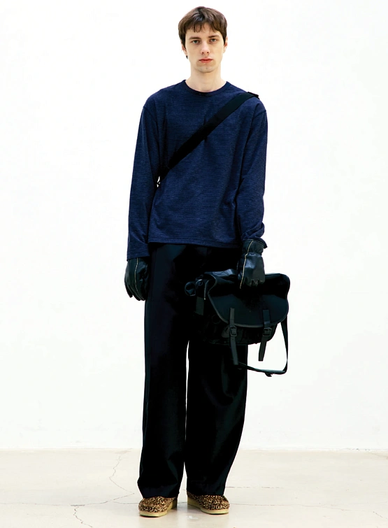 Лонгслив COOR Dying Pin Stripe Washed Navy