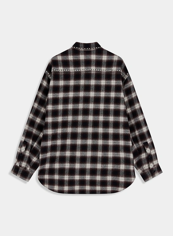 Женская рубашка OPEN YY Beaded Pocket Brown