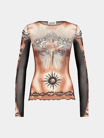 Лонгслив Jean Paul Gaultier Re-Edition: "Safe Sex Tattoo" Nude/Brown/Black