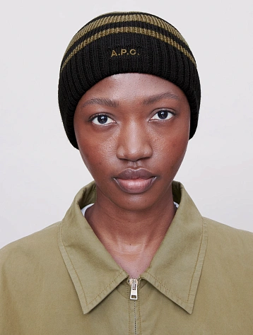 Шапка A.P.C. Martin Knit Cap Noir/Khaki