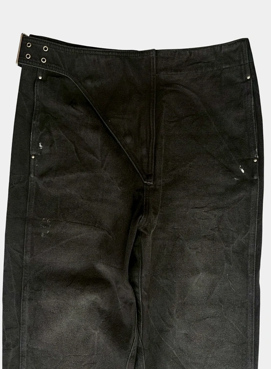 Джинсы OAMC Treated With White Spots With Belt Black