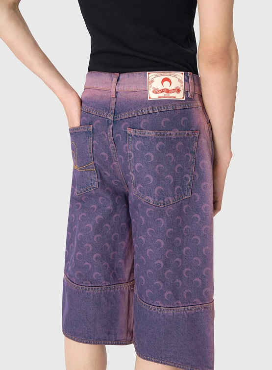Шорты Marine Serre Moon Laser Denim Bermudas Lavender