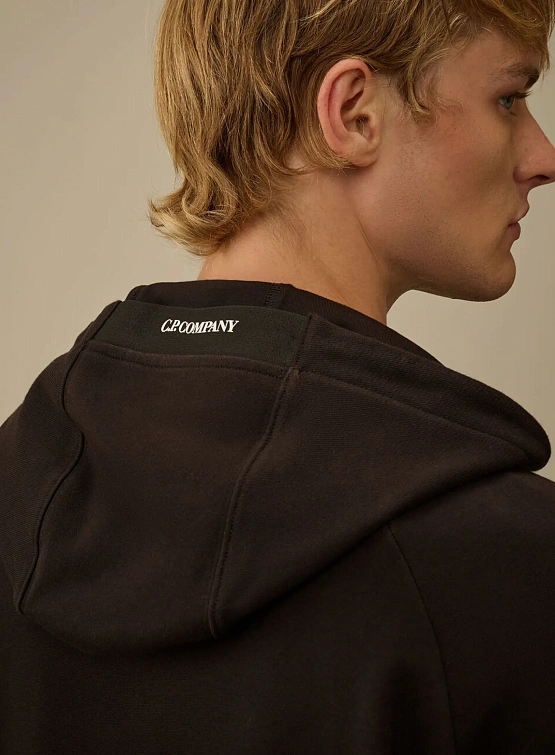 Зип-худи C.P. Company Diagonal Raised Fleece Lens Black