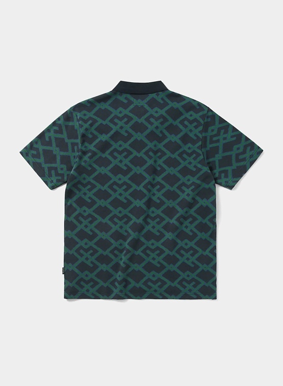 Поло thisisneverthat Jacquard Button Up Top Navy