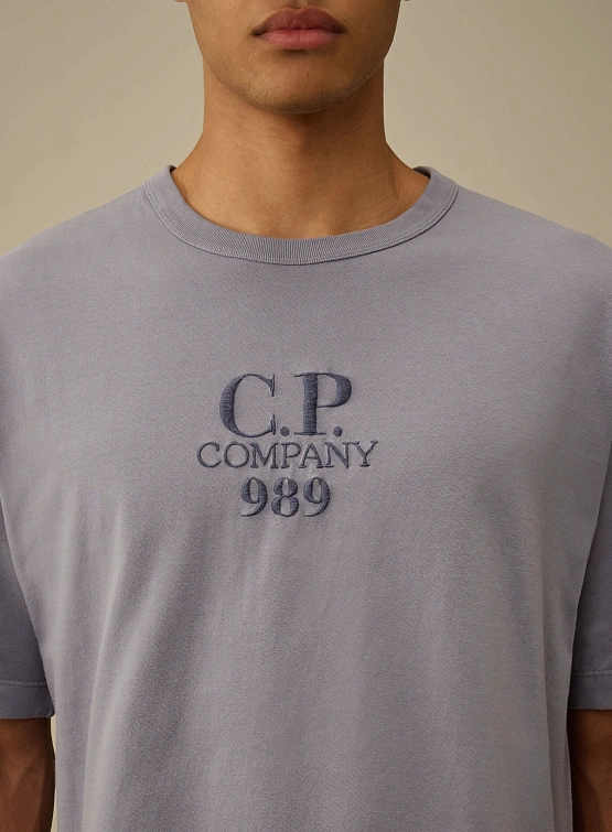 Футболка C.P. Company 20/1 Jersey Boxy Logo Lavander Violet