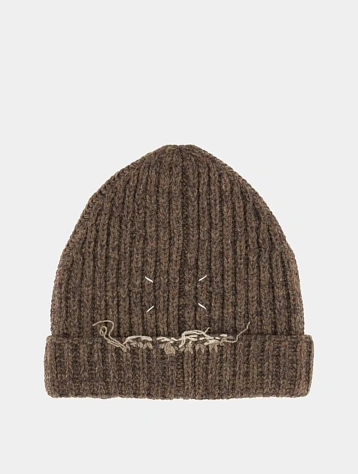 Шапка Maison Margiela Rib-Knit Beanie Brown