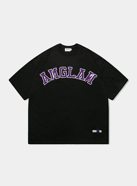 Футболка ANGLAN Applique Logo Half Tee Black