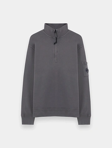 Халф-зип C.P. Company Cotton Diagonal Fleece Smoked Pearl