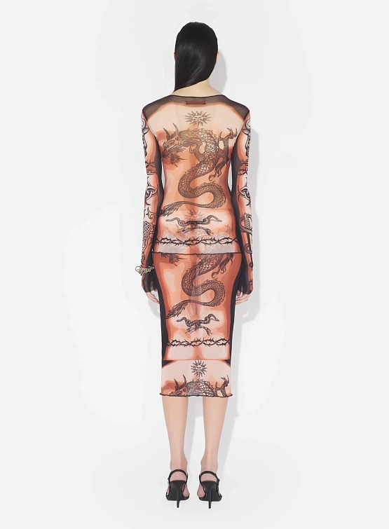 Лонгслив Jean Paul Gaultier Re-Edition: "Safe Sex Tattoo" Nude/Brown/Black