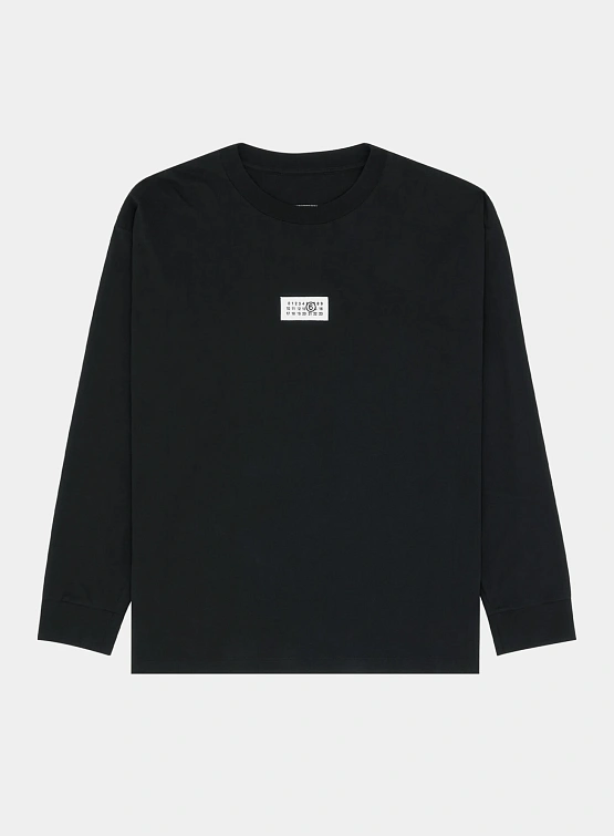 Лонгслив MM6 Maison Margiela Logo Patch Black