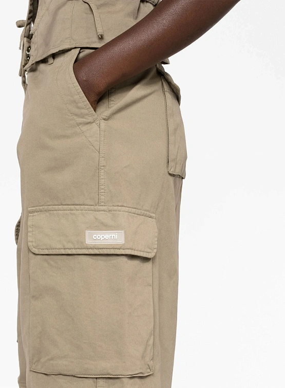 Женские брюки Coperni Wide Leg Cargo Pants Khaki