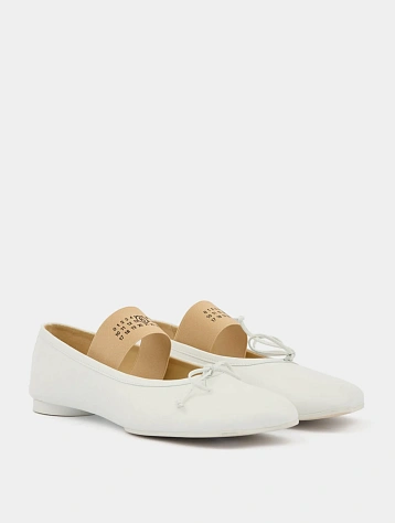 Женские балетки MM6 Maison Margiela Anatomic Ballerinas White