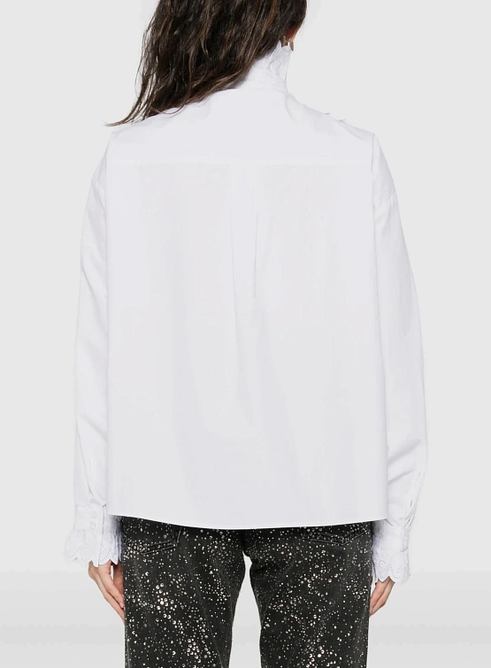 Женская блузка Coperni Ruffled Pleated White