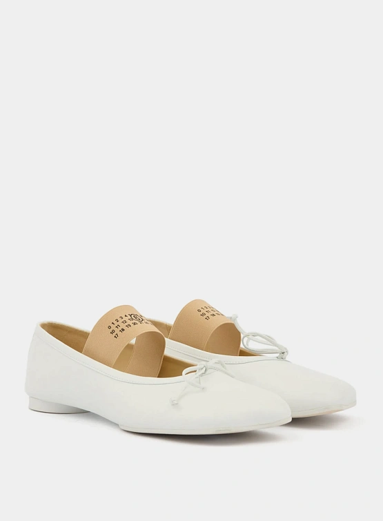 Женские балетки MM6 Maison Margiela Anatomic Ballerinas White