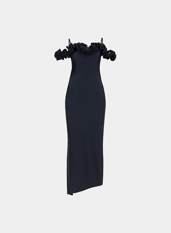 Женское Платье Coperni Ruffle Dress Black