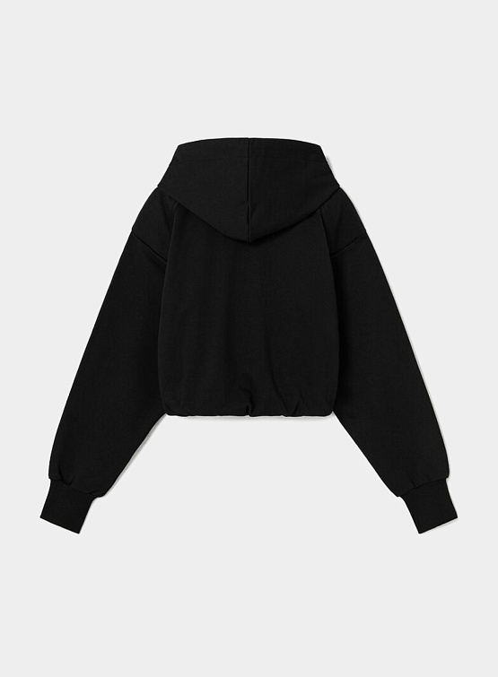 Женское худи JUUN.J Shoulder Detail Cropped Hooded Black