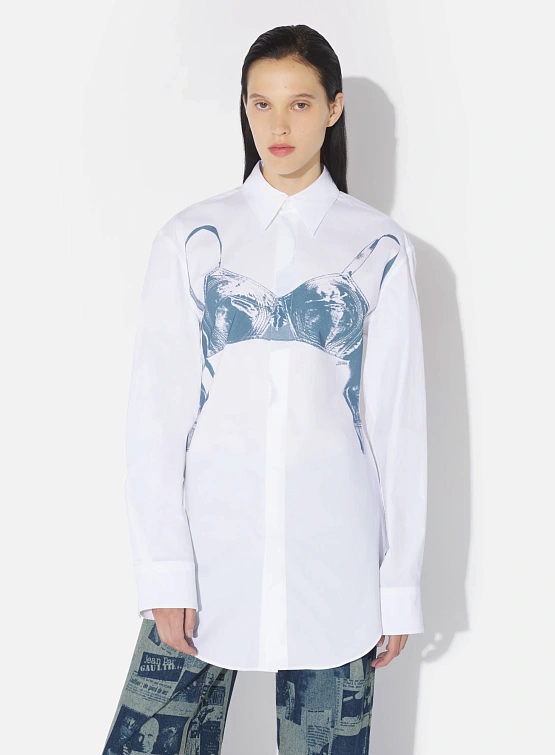 Женская рубашка Jean Paul Gaultier "Scanned Bra" White/Blue Grey
