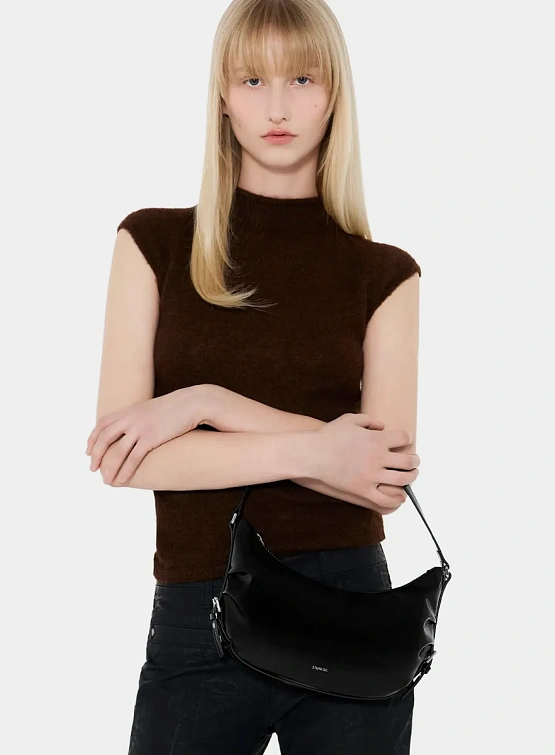 Женская сумка STAND OIL Belted Round Black