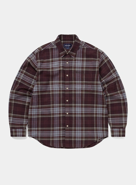 Рубашка thisisneverthat Flannel Check Burgundy