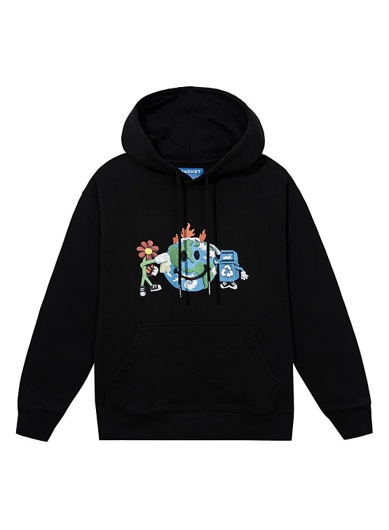 Худи MARKET Smiley Studios Hoodie Washed Black