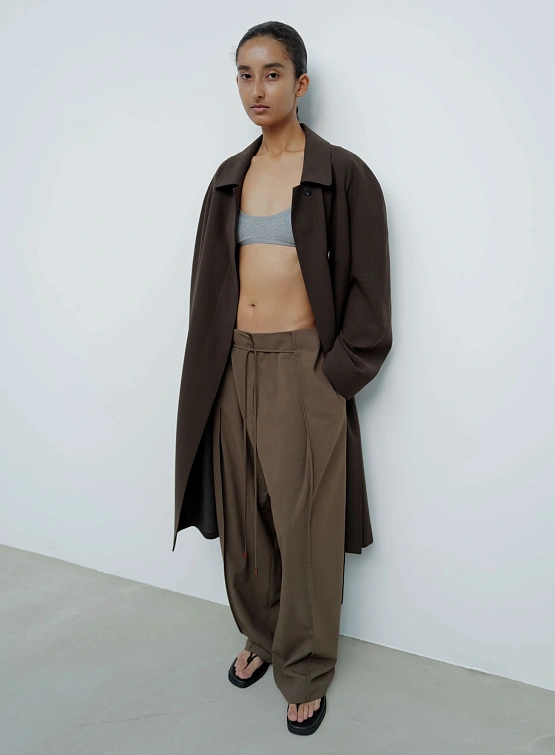 Женское пальто LE17SEPTEMBRE Belted Coat Brown