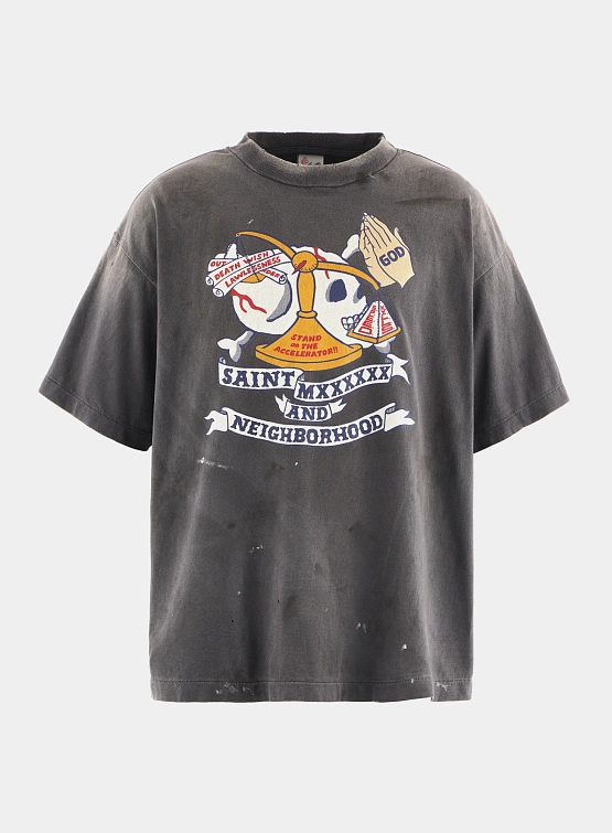 Футболка SAINT MXXXXXX x NEIGHBORHOOD STHD Pray Black