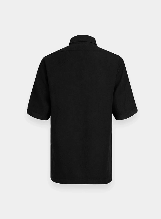 Рубашка C.P. Company Linen Short Sleeved Shirt Black