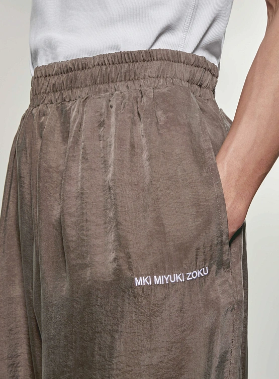 Брюки MKI MIYUKI ZOKU Sandwash Cupro Wide Leg Brown