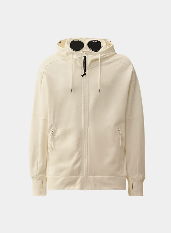 Зип-худи C.P. Company Diagonal Raised Fleece Goggle Gauze White
