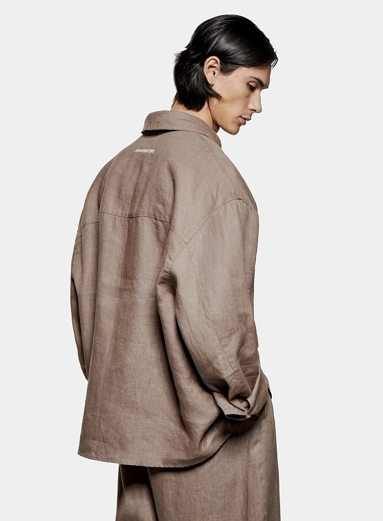 Рубашка MKI MIYUKI ZOKU Linen Box Dress Mushroom