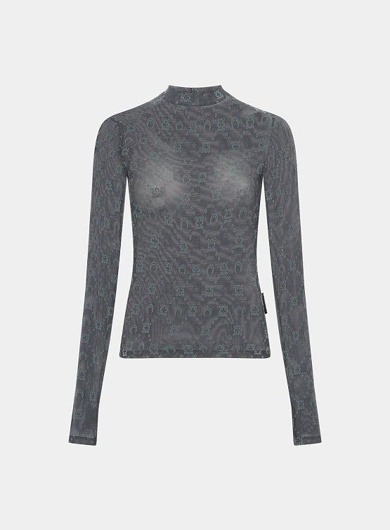 Женский лонгслив Marine Serre Recycled Mesh Second Skin Stone Grey