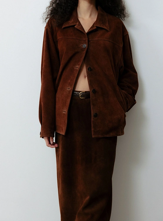 Женская юбка LE17SEPTEMBRE Leather Straight Brown